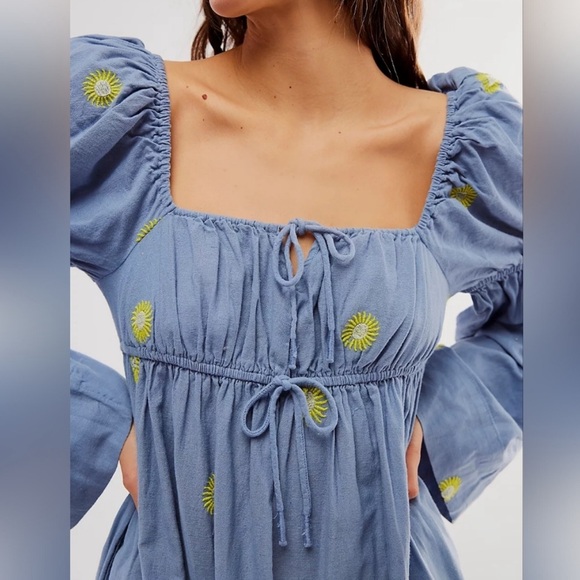 NWOT Free People Emory Embroidered Midi Dress - Picture 4 of 6